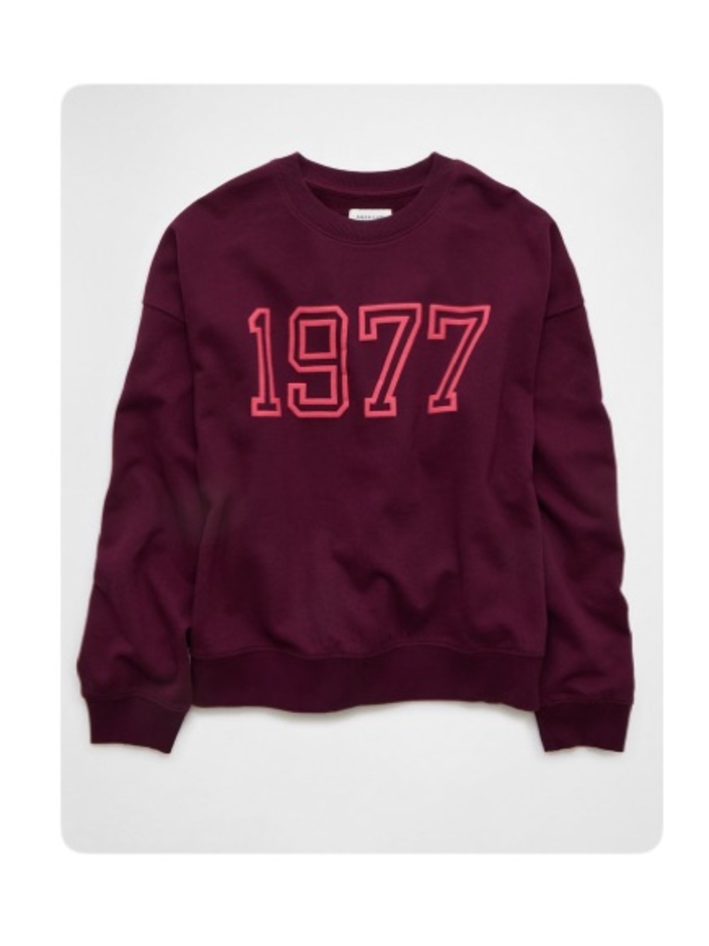 American Eagle Outfitters Burgundy Graphic Crewneck Sweatshirt
